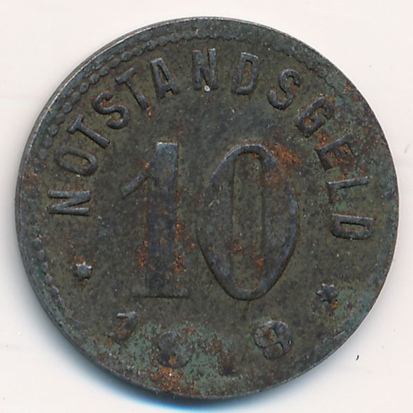Зинциг., 10 пфеннигов (1919 г.)
