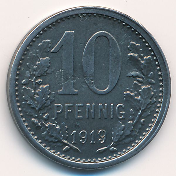Нехайм., 10 пфеннигов (1919 г.)