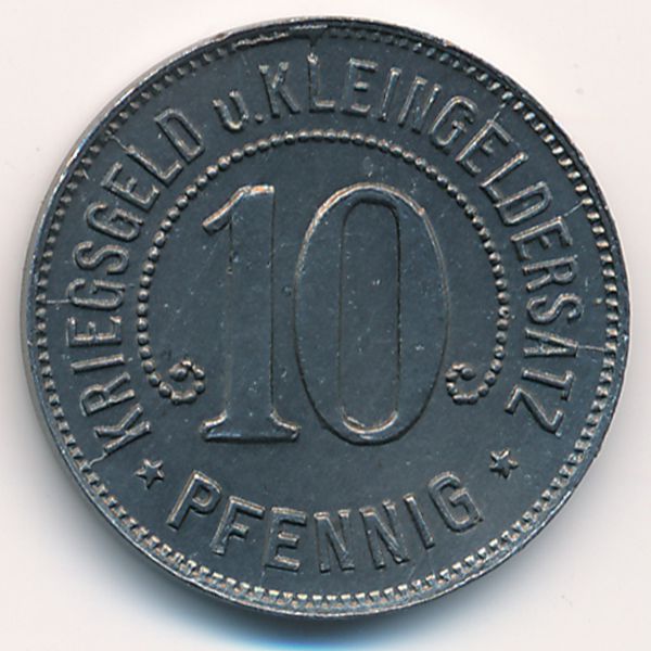 Нюртинген., 10 пфеннигов (1918 г.)