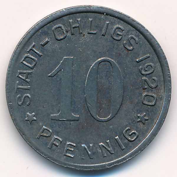 Олигс., 10 пфеннигов (1920 г.)