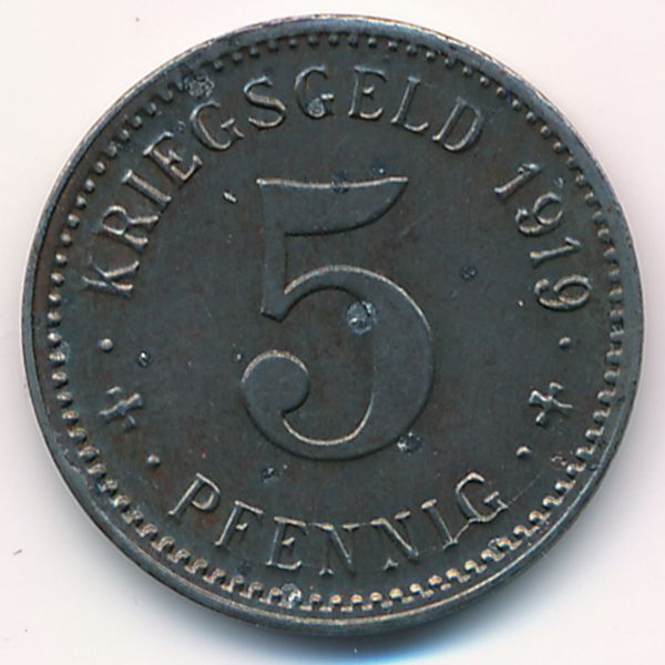 Тройхтлинген., 5 пфеннигов (1919 г.)