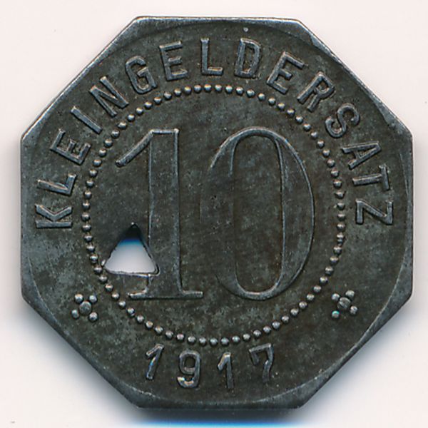 Тюбинген., 10 пфеннигов (1917 г.)