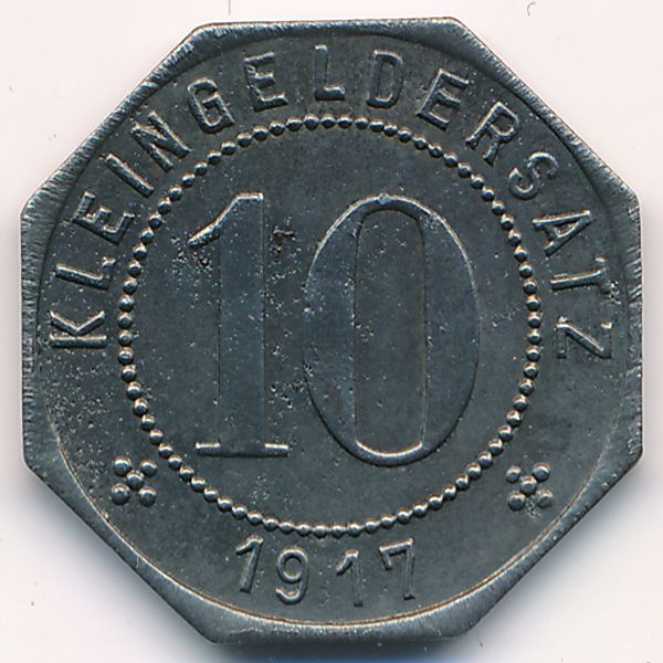 Тюбинген., 10 пфеннигов (1917 г.)
