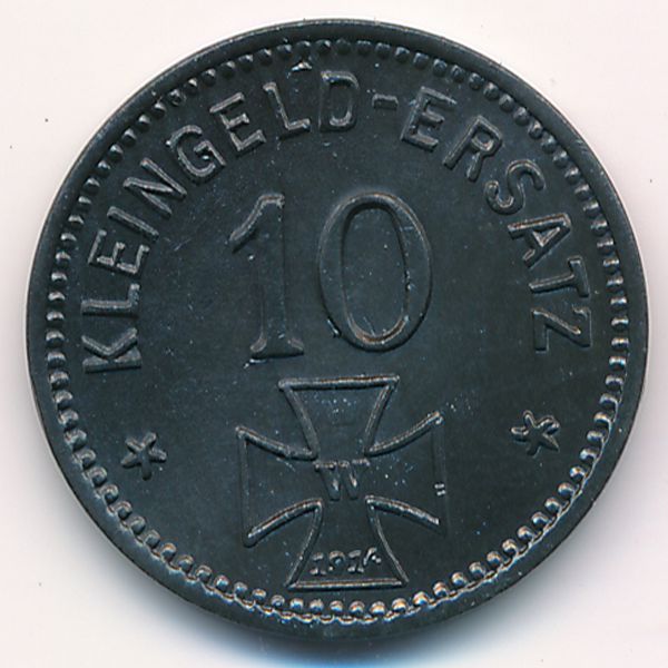 Вальдзее., 10 пфеннигов (1918 г.)