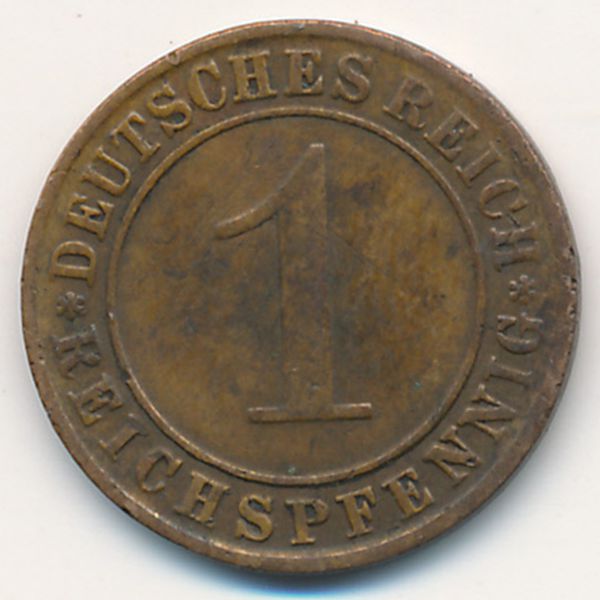 Веймарская республика, 1 рейхспфенниг (1924 г.)