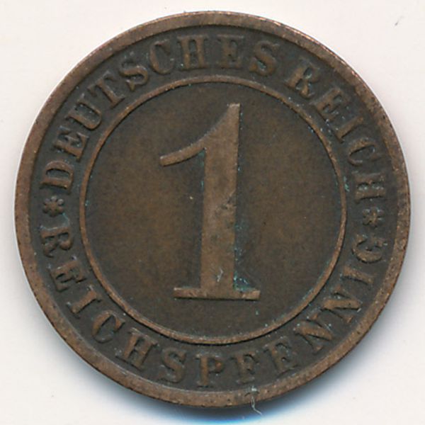 Веймарская республика, 1 рейхспфенниг (1925 г.)