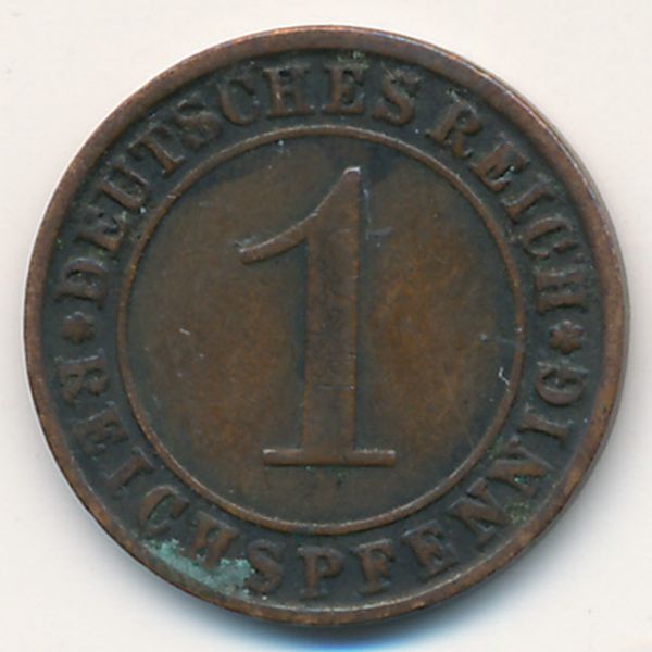 Веймарская республика, 1 рейхспфенниг (1925 г.)