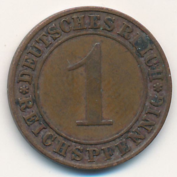 Веймарская республика, 1 рейхспфенниг (1928 г.)