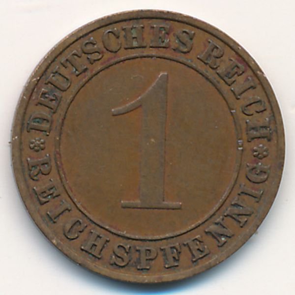 Веймарская республика, 1 рейхспфенниг (1928 г.)