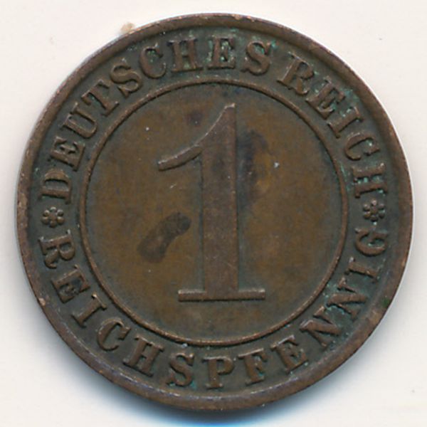 Веймарская республика, 1 рейхспфенниг (1929 г.)