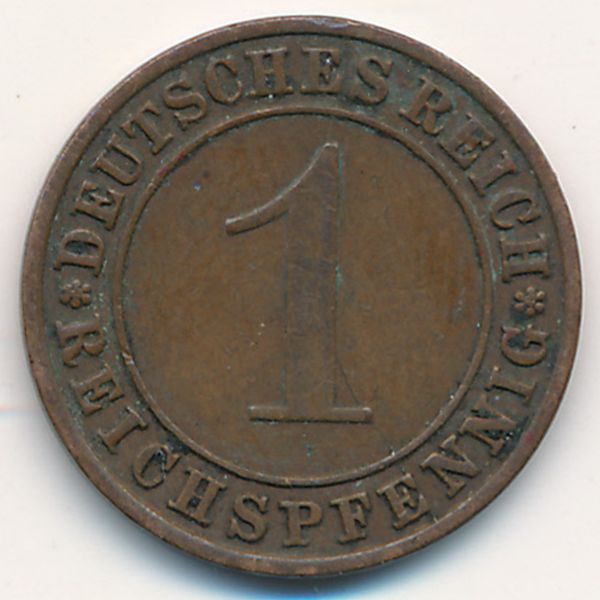 Веймарская республика, 1 рейхспфенниг (1933 г.)