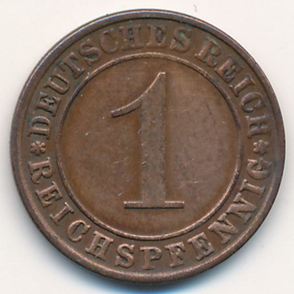 Веймарская республика, 1 рейхспфенниг (1935 г.)
