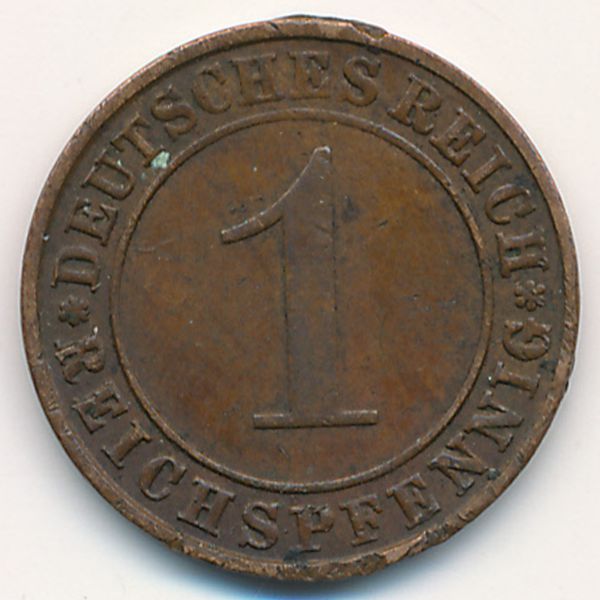 Веймарская республика, 1 рейхспфенниг (1935 г.)