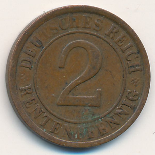 Веймарская республика, 2 рентенпфеннига (1924 г.)