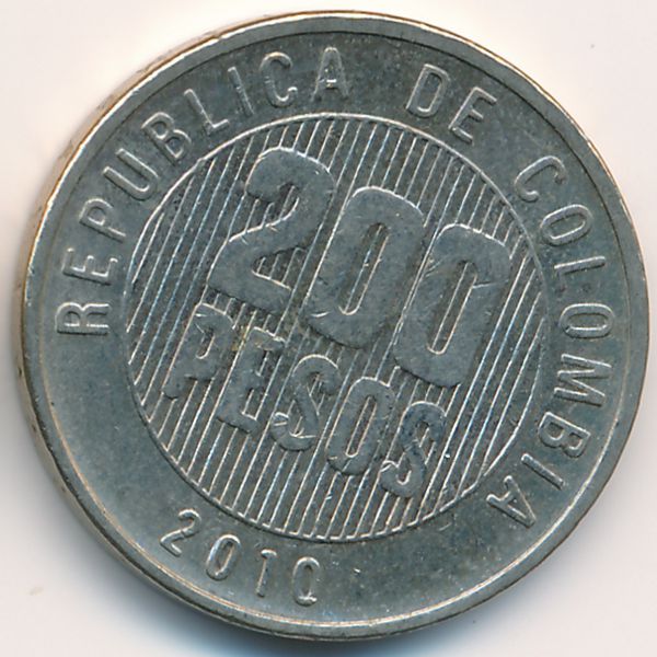 Колумбия, 200 песо (2010 г.)