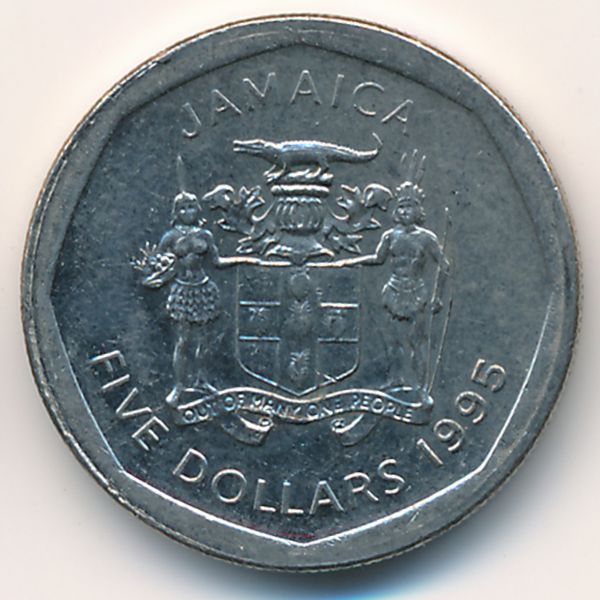 Ямайка, 5 долларов (1995 г.)