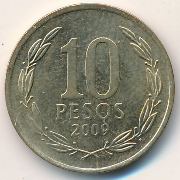 Чили, 10 песо (2009 г.)