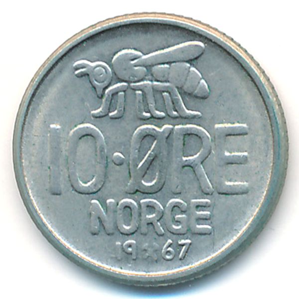 Норвегия, 10 эре (1967 г.)