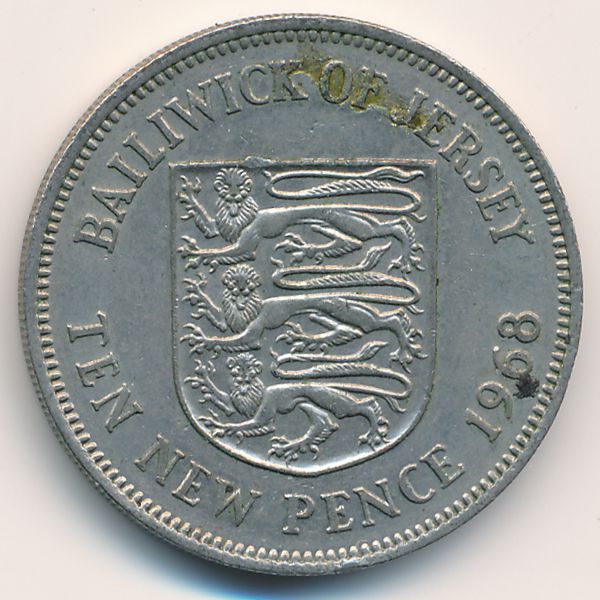 Джерси, 10 новых пенсов (1968 г.)