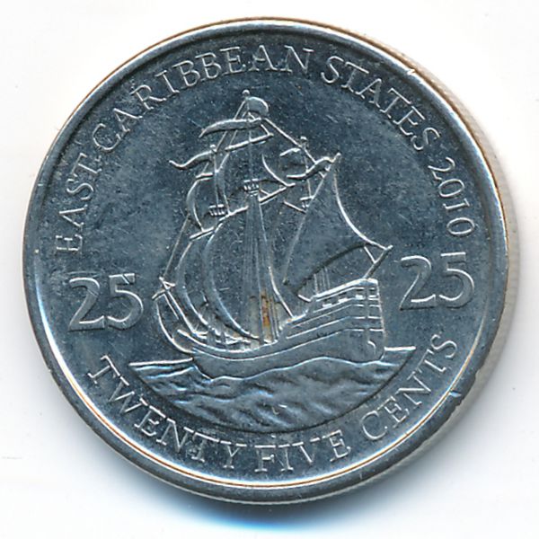 Восточные Карибы, 25 центов (2010 г.)