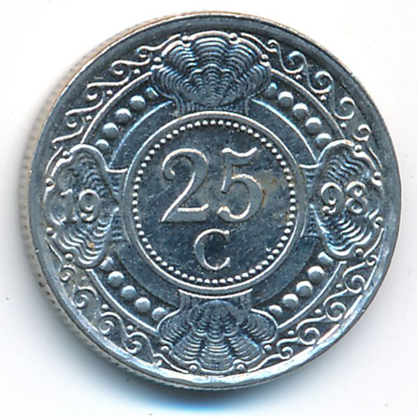 Антильские острова, 25 центов (1998 г.)