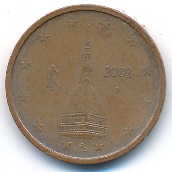 Италия, 2 евроцента (2002 г.)