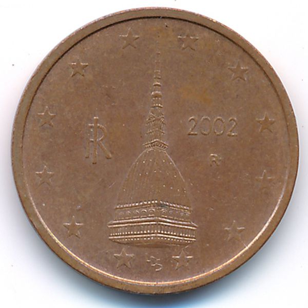 Италия, 2 евроцента (2002 г.)