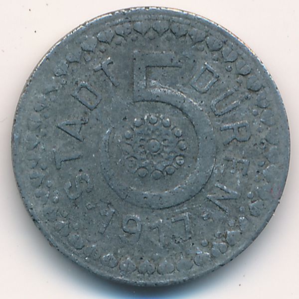 Дюрен., 5 пфеннигов (1917 г.)