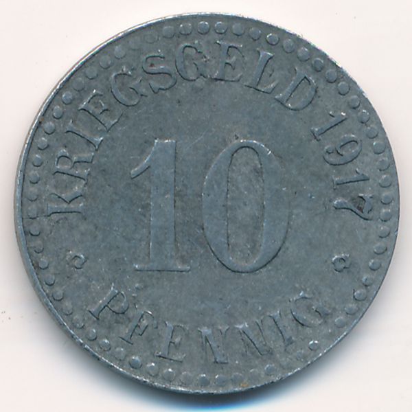Кассель., 10 пфеннигов (1917 г.)