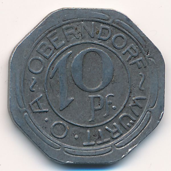 Оберндорф., 10 пфеннигов (1918 г.)