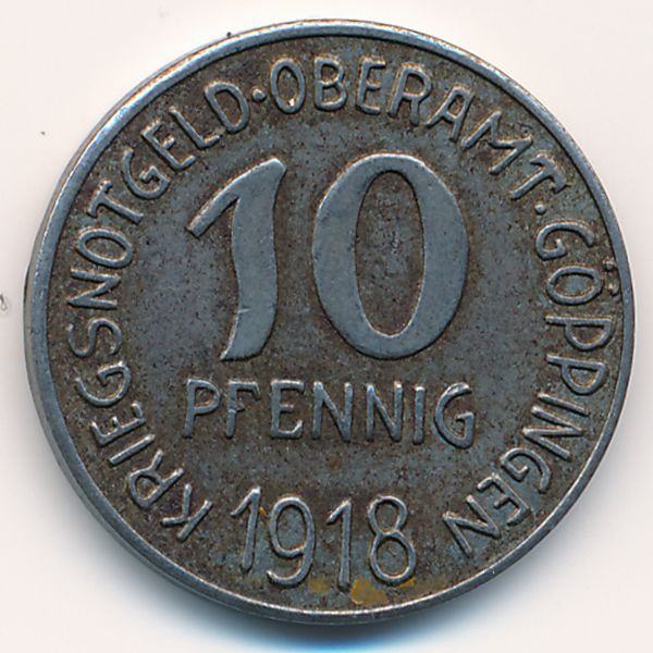 Гёппинген., 10 пфеннигов (1918 г.)