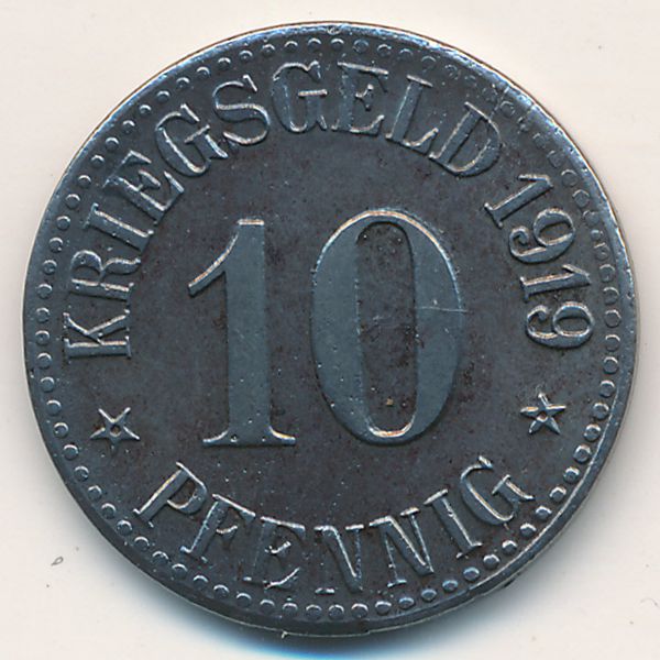 Кассель., 10 пфеннигов (1919 г.)