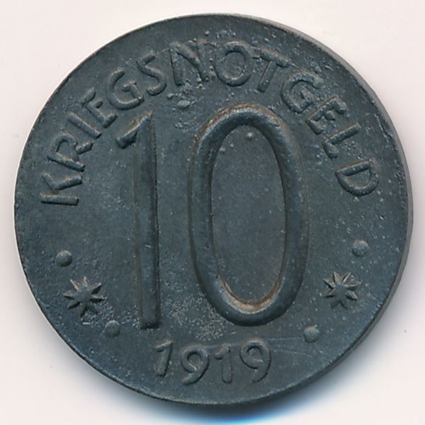 Херсфельд., 10 пфеннигов (1919 г.)