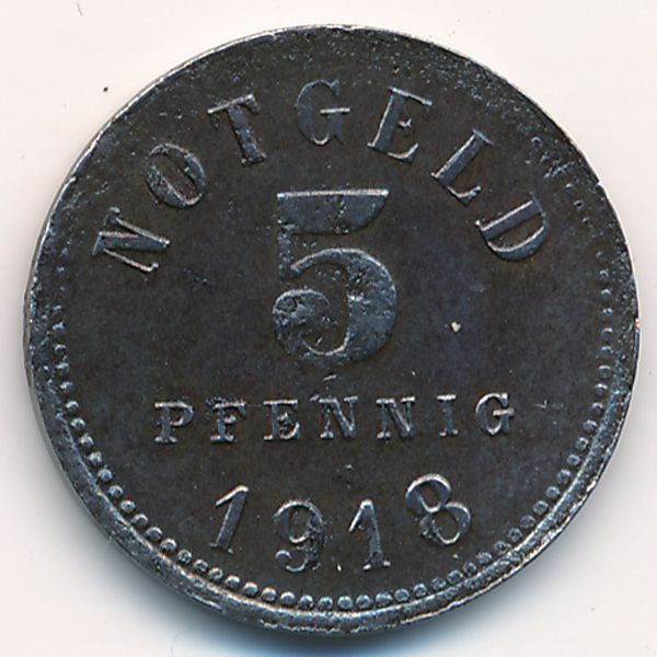 Киссинген., 5 пфеннигов (1918 г.)