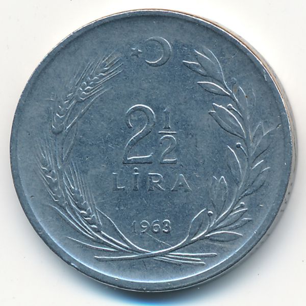 Турция, 2 1/2 лиры (1963 г.)