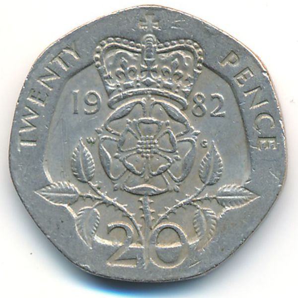 Великобритания, 20 пенсов (1982 г.)