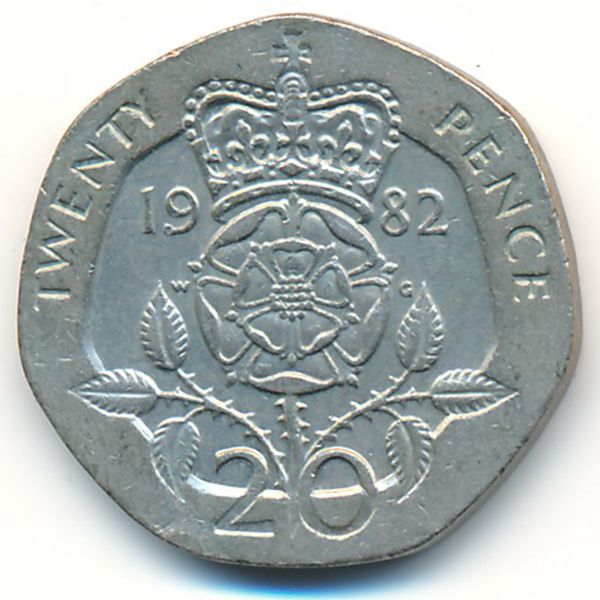 Великобритания, 20 пенсов (1982 г.)