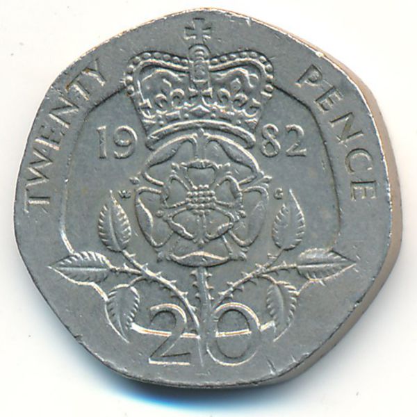 Великобритания, 20 пенсов (1982 г.)