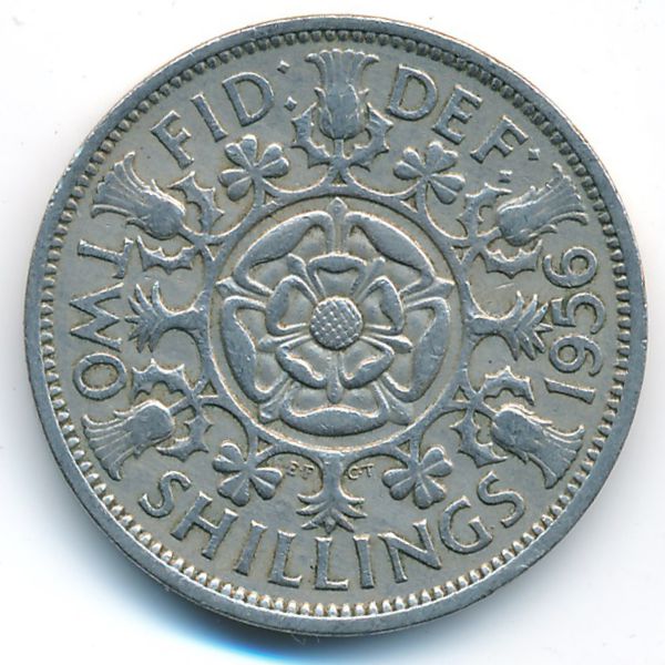 Великобритания, 2 шиллинга (1956 г.)