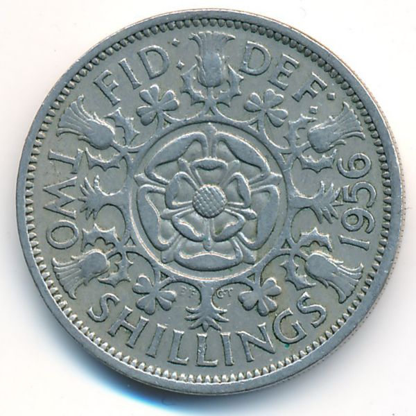Великобритания, 2 шиллинга (1956 г.)