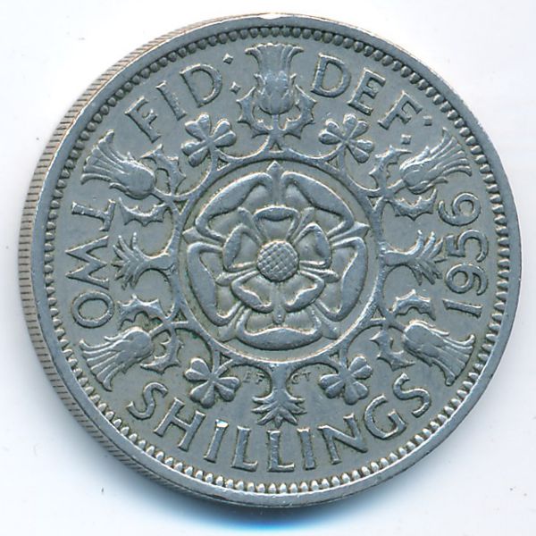 Великобритания, 2 шиллинга (1956 г.)