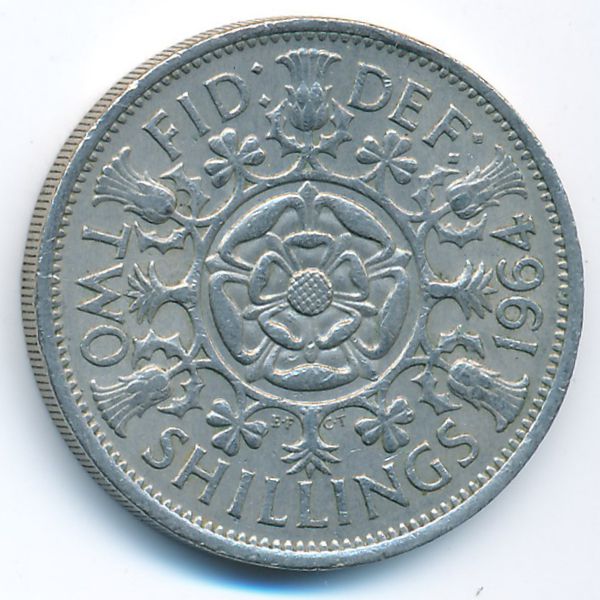 Великобритания, 2 шиллинга (1964 г.)
