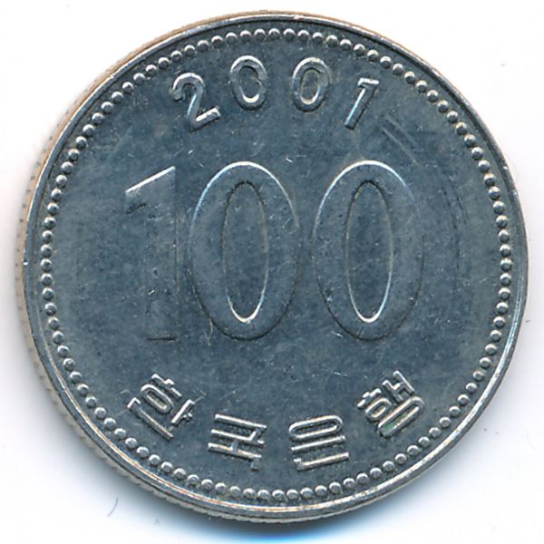 Южная Корея, 100 вон (2001 г.)
