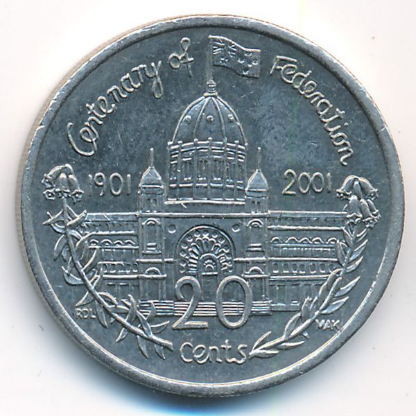 Австралия, 20 центов (2001 г.)