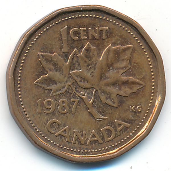 Канада, 1 цент (1987 г.)