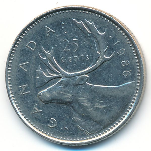 Канада, 25 центов (1986 г.)