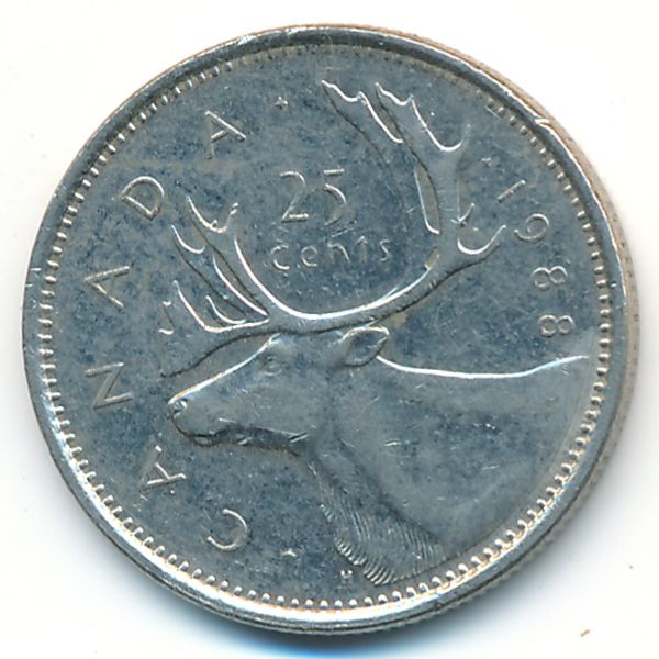 Канада, 25 центов (1988 г.)
