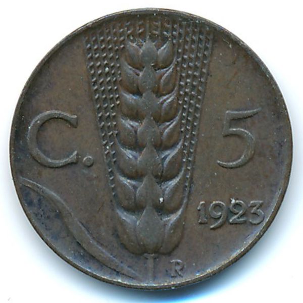 Италия, 5 чентезимо (1923 г.)