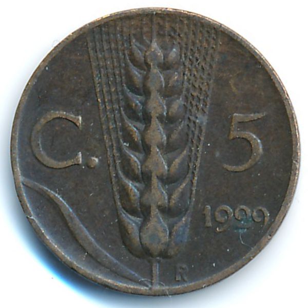 Италия, 5 чентезимо (1929 г.)