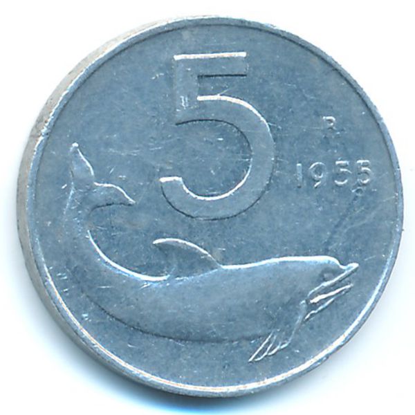 Италия, 5 лир (1955 г.)